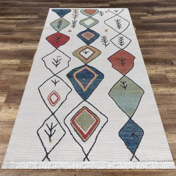 

else blue red brown tiles turkish geometric vintage retro 3d print anti slip kilim washable decorative area rug bohemian carpet