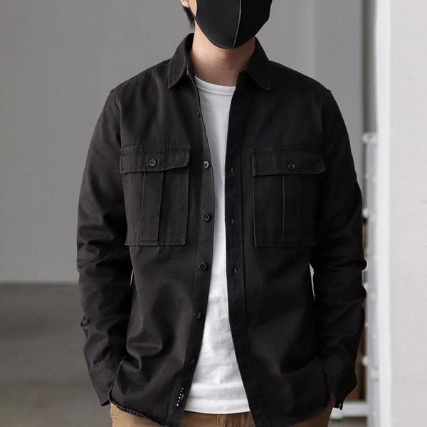 

men's casual shirts workwear shirt long-sleeved korean style loose trend coat all-match pu handsome autumn clothing, White;black