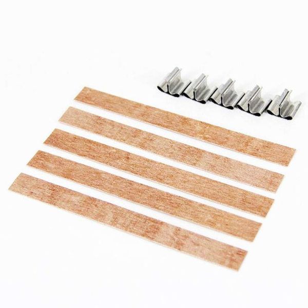 

100pcs 13cm wood candle wicks with iron stand diy natural candle cores practical candle wick for birthday party valenti qylyly