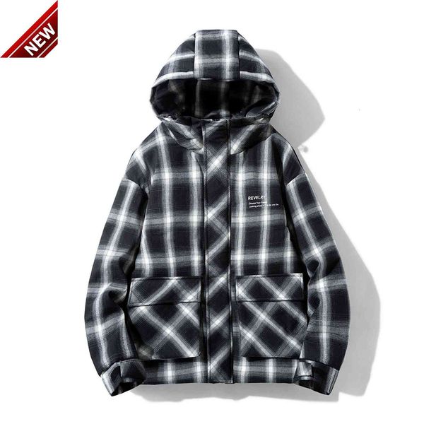 

quality mens winter duck down coats male fashion plaid waterproof jackets men hooded short warm overcoats jk-867, Black