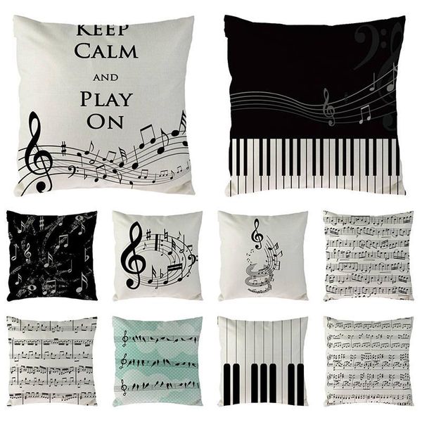 

cushion/decorative pillow 45cm*45cm cushion cover music symbol design pattern linen/cotton case home decorative 1686