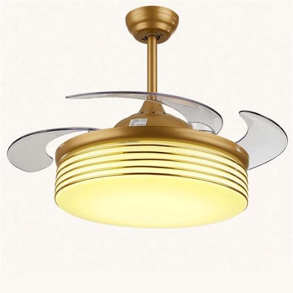 

modern luxurious crystal mute invisible led ceiling fans light for living room dining room bedroom restaurant 42 inches 1581