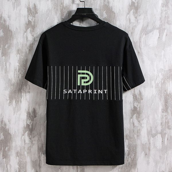 

2021 streetwear t-shirt short sleeve fashion printed o-neck tee shirt homme summer new men 100% cotton t shirts 3nms, White;black