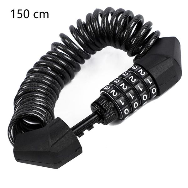 

bike locks 1pc 150cm cable lock zinc alloy anti theft lightweight 4 digit combination bicycle for mtb road helmet