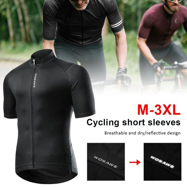 

racing jackets men's cycling jersey breathable quick-drying short sleeves bike shirt tight-fitting with 3 rear pockets for outdoor spor, Black;red