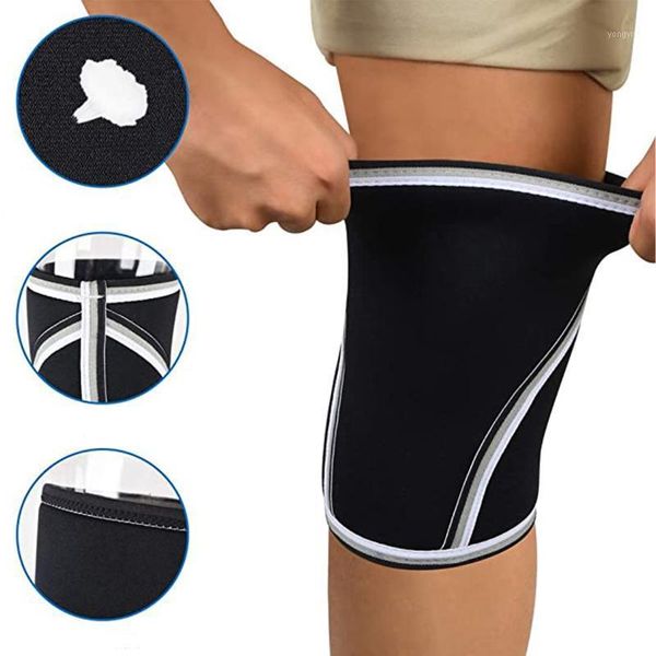 

elbow & knee pads compression powerlifting sleeves 7mm neoprene sports squat weightlifting gym training pad protector crossfit pads1, Black;gray