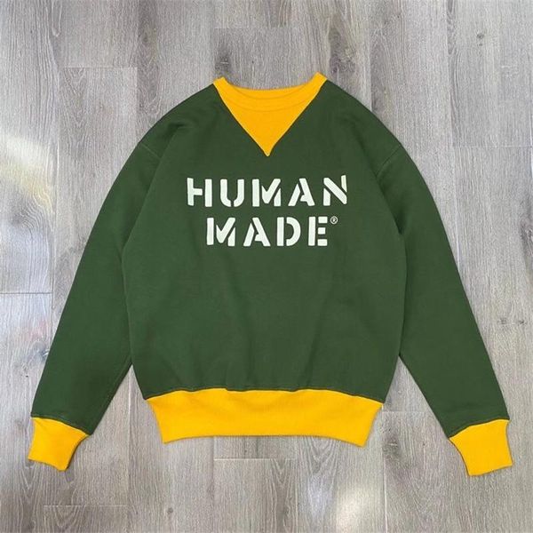 

men's hoodies & sweatshirts ladies men human made hoodie sweatshirt crew neck clothing japanese streetwear, Black