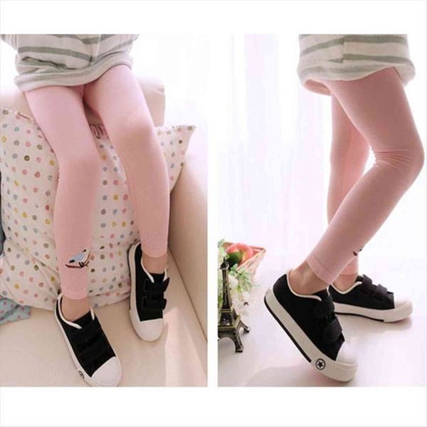 

baby girls leggings korean version embroidered bird cotton pants spring autumn casual kids comfortable, Blue