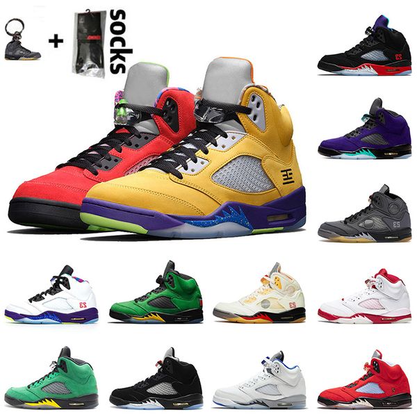 

2021 jumpman mens 5 what the off sail retro basketball shoes alternate grape 5s fire red oregon ducks sneakers trainers, White;red