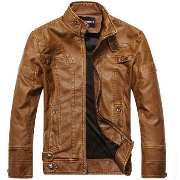 

2021 motorcycle autumn winter clothing men leather jackets male business casual coats brand zo1l, Black