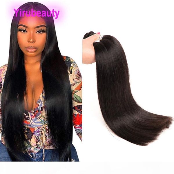 

peruvian human virgin long inch hair extensions 30-38inch straight body wave 3 pieces lot 100% human remy hair wefts natural color wholesale, Black