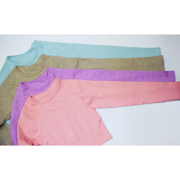 

women sport shirts long sleeve gym yoga workout fitness running training yoga sportswear t-shirtszf310, Gray