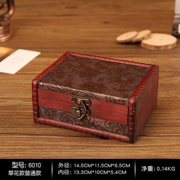 

antique small wooden box european retro jewelry box jewelry storage treasure small treasure packing