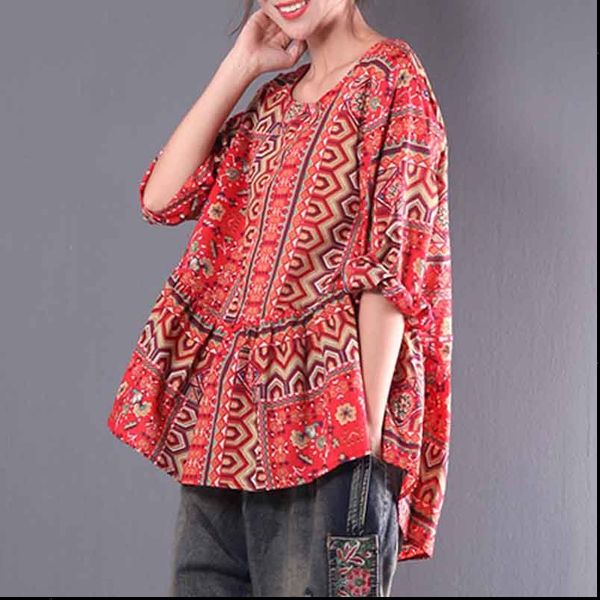

zanzea plus size women s blouse ladies casual loose shirt vintage print lantern sleeve blusa femminina leisure s 5xl, White