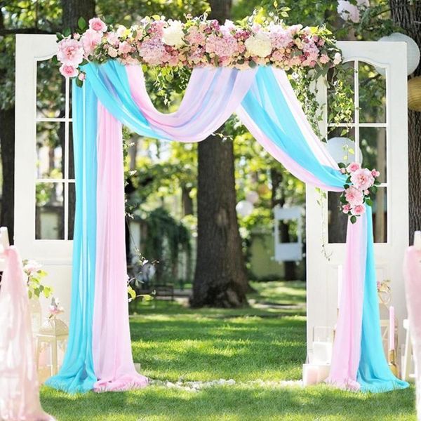 

party decoration chiffon arch drapery panel ceremony wedding backdrop curtain outdoor draping voile arbor fabric event curtains