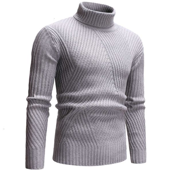 

2021winter new fashion turtleneck twist fit solid color men's sweater, White;black