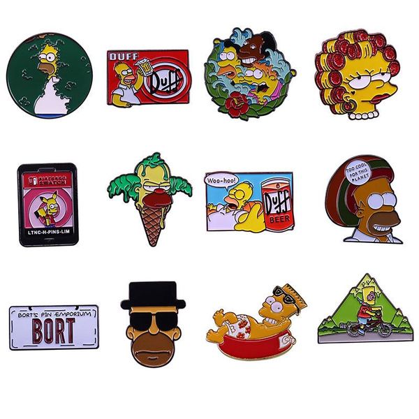 

pins, brooches creativity anime enamel pins collect cute children gifts fashion jewelry metal cartoon brooch backpack hat collar lapel badge, Gray