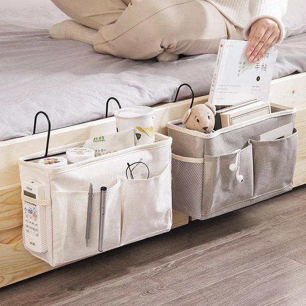 

storage bags bedroom bedside hanging bag cotton basket home
