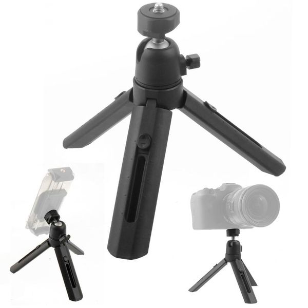 

feichao mini foldable tripod with cold shoe 1/4'' screw ballhead phone holder bracket for 9/8/7/6/5 action camera dslr slr