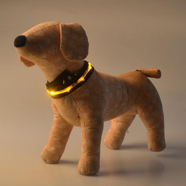 

r89 pet dog led collar wire mesh puppy dog traction light-emitting luminous collar flash pets