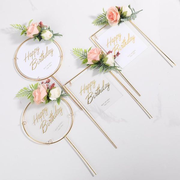 

other festive & party supplies color printing flowers birthday cake er,cake insert card for party,baking supplies,cupcake dessert decora