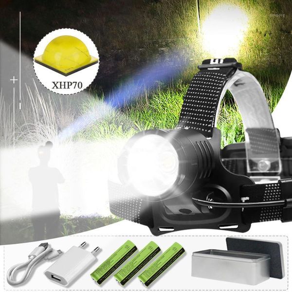 

headlamps 6000lm head lamp led xhp70 headlamp rechargeable 18650 battery xhp70.2 headlight high power torch usb waterproof light1