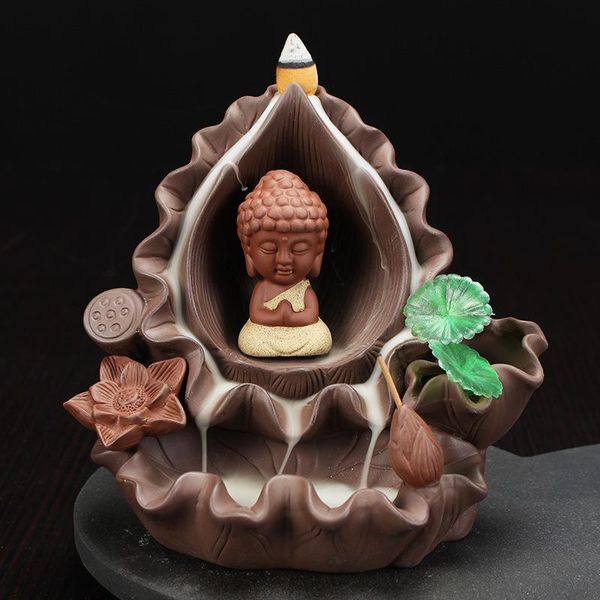 

fragrance lamps incense holder creative home decor the little monk small buddha censer backflow burner use in buddhist decoration
