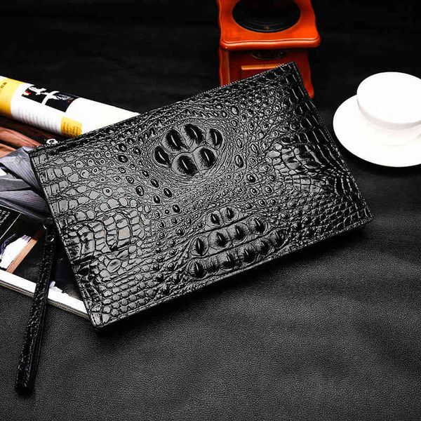 

bags handbags wallets crocodile skin men's letter envelope clip bag men, Red;black