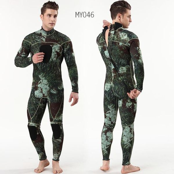 

3mm scuba neoprene camo keep warm waterproof wetsuit men snokeling swimsuit surfing full bodysuit water sports diving jump suit