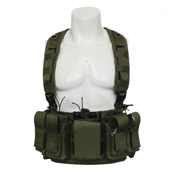 

hunting jackets army tactical vest combat assault chest rig training shooting gear outdoor cs magazine pouch1, Camo;black