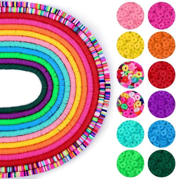 

other 6mm 330pcs multi colors flat round handmade polymer clay beads disk loose spacer for fashion jewelry diy necklace