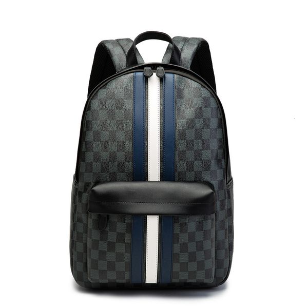 

bags backpack 2021 men's double shoulder foreskin fashion trend splicing contrast travel bag, Black;red