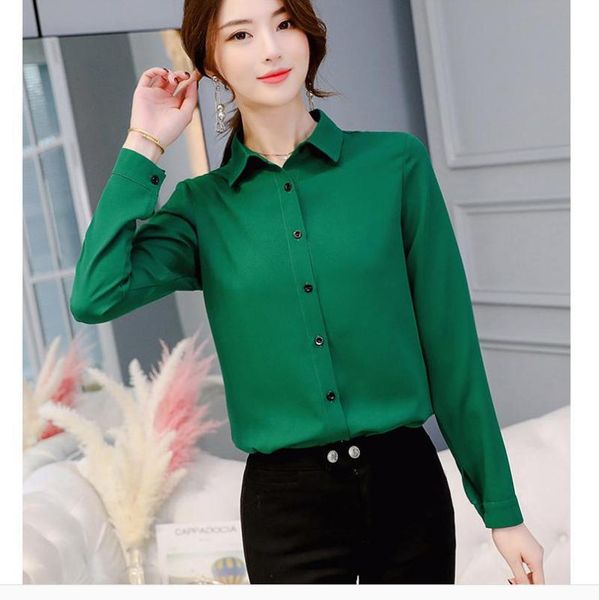 

women's blouses & shirts 2021 spring and autumn summer with style fashion long sleeve shirt, White