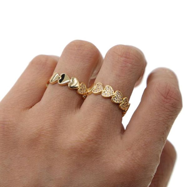 

wedding rings drop gold filled micro pave clear cz cubic zirconia heart engagement band ring fashion lover gift jewelry, Slivery;golden