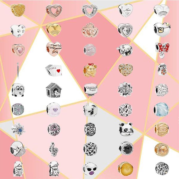 

kakany 100% 925 sterling silver love and arrow love surf keeper paw pattern happy birthday cake female cute gift diy string q0531, Black
