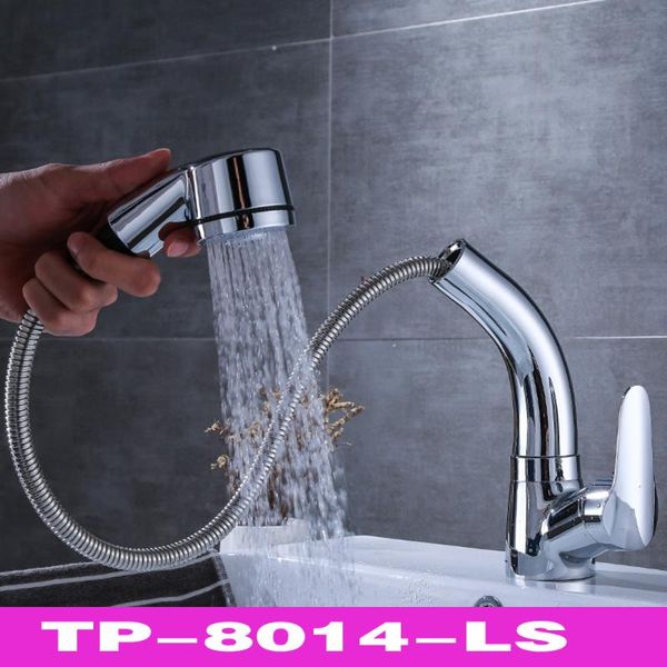 

bathroom sink faucets full copper lifting and lowering dual outlet faucet pullable basin cold washing face black pulling type