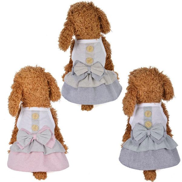 

new dog floral big bow sleeveless dresses pet dog wedding dress for chihuahua pug yorkie clothing puppy cat supplies