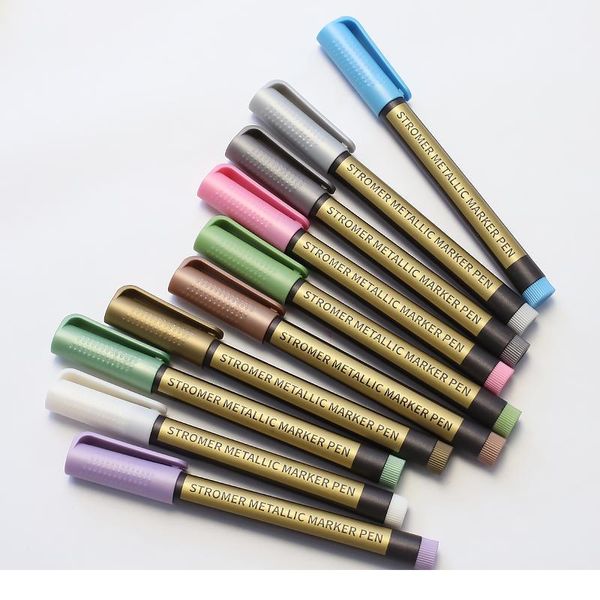 

10/20pcs/lot metallic markers paints pens art permanent writing markers for paper stone glass wall fabric scrapbooki jllbyg