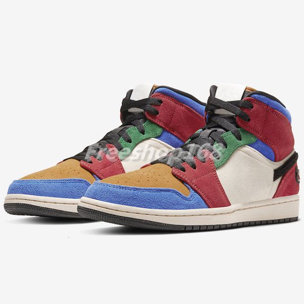 

keychain 1 1s mid high jumpman basketball shoes pink quartz men women sneakers mid chicago 2020 se white black red black royal trainers 44