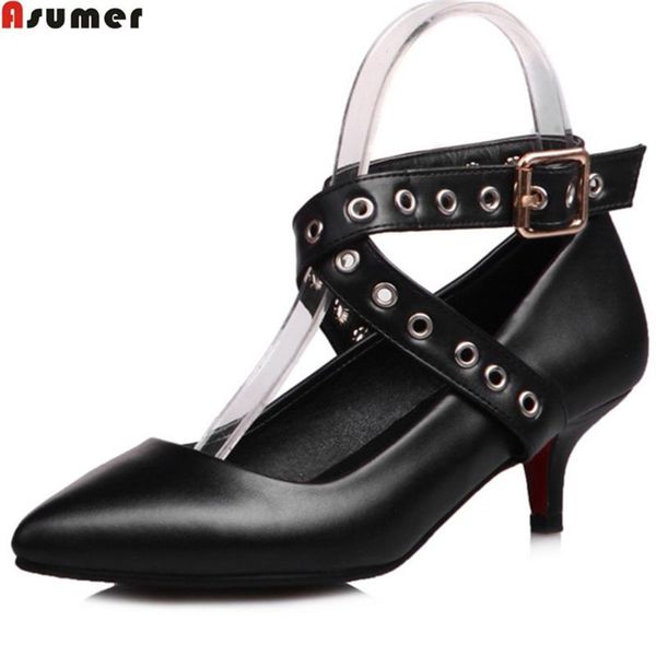 

dress shoes asumer black red pink fashion spring autumn 2021 ladies prom buckle pointed women high heels