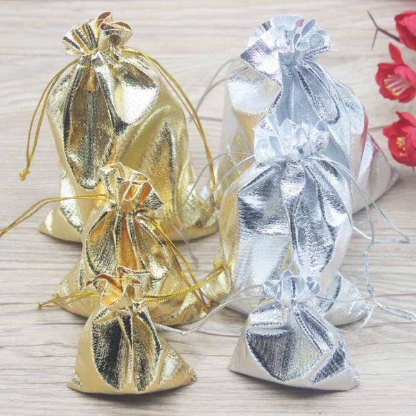 

gift wrap 10pcs dust-proof golden/silver bags jewelry packaging 4 size choose color selling arrived cute soft