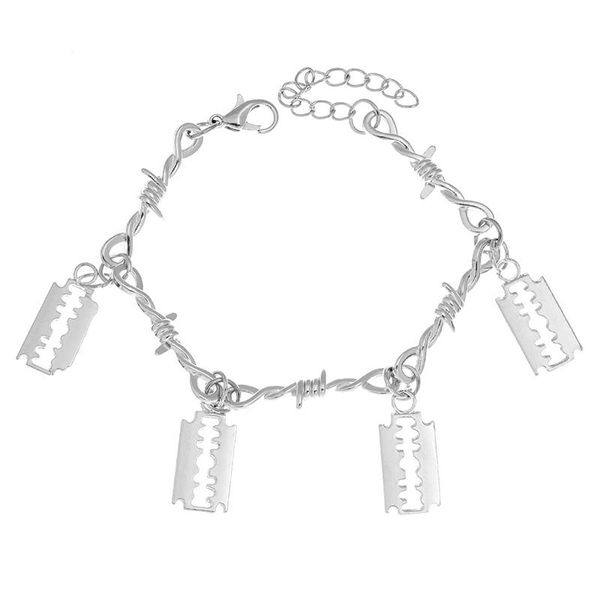 

link, chain punk blade barbed wire little thorns bracelet women hip-hop gothic small brambles iron choker gifts, Black