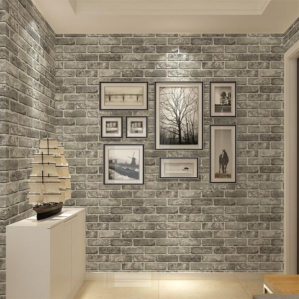 

high-grade retro brick imitation brick wall-style living room restaurant restaurant 3d stereo cultural project wallpaper