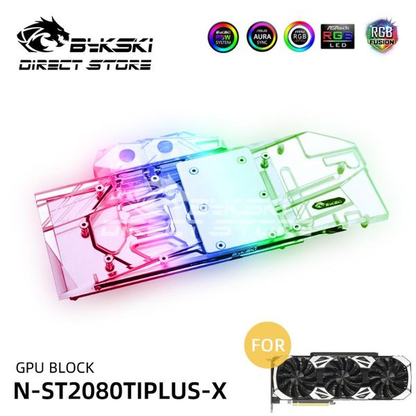 

fans & coolings bykski argb gpu block water rtx2080ti 8g d6 plus oc video cards cooler pc watercooling vga n-st2080tiplus-x