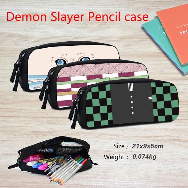 

anime demon slayer kimetsu no yaiba cosplay pen pencil case cartoon storage bag cosmetic makeup bag gift e05h#