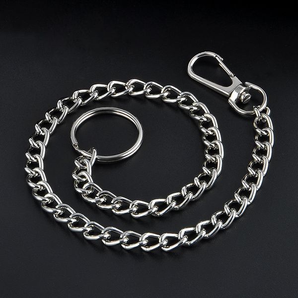 

23cm long metal keyring keychain chain hipster pant jean key wallet belt ring clip men's hiphop jewelry, Silver