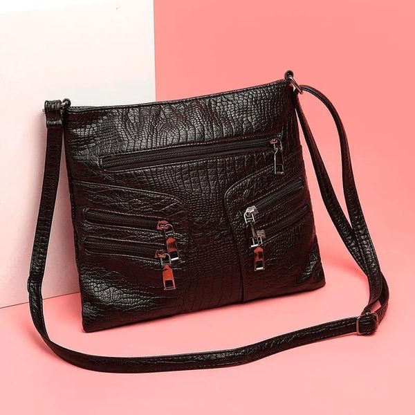 

evening bags soft pu leather satchel bag female multi-pocket crossbody retro shoulder messenger fashion lady handbag and purse bolsas
