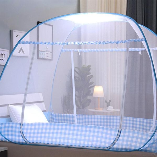 

mosquito net pink blue folding for double bed ,portable netting tent outdoor, mesh canopy childrens ,moustiquaire