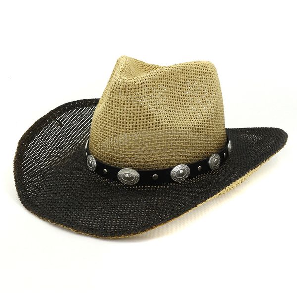 

2021 sun white black patchwork panama derby straw natual raffia handmade casual outdoor beach summer hats new zbq0, Blue;gray