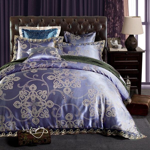 

bedding sets jacquard set lace side duvet cover european style bed bedclothes 100% cotton linen king